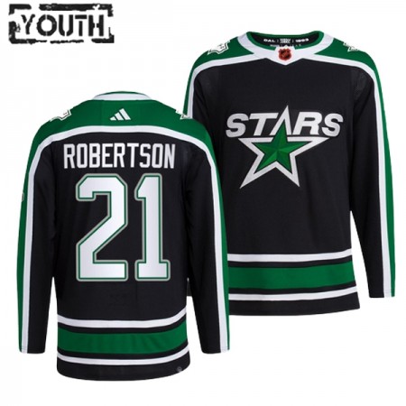 Dallas Stars Dresy Jason Robertson 21 Adidas 2022-23 Černá Reverse Retro 2.0 Authentic - Dětské